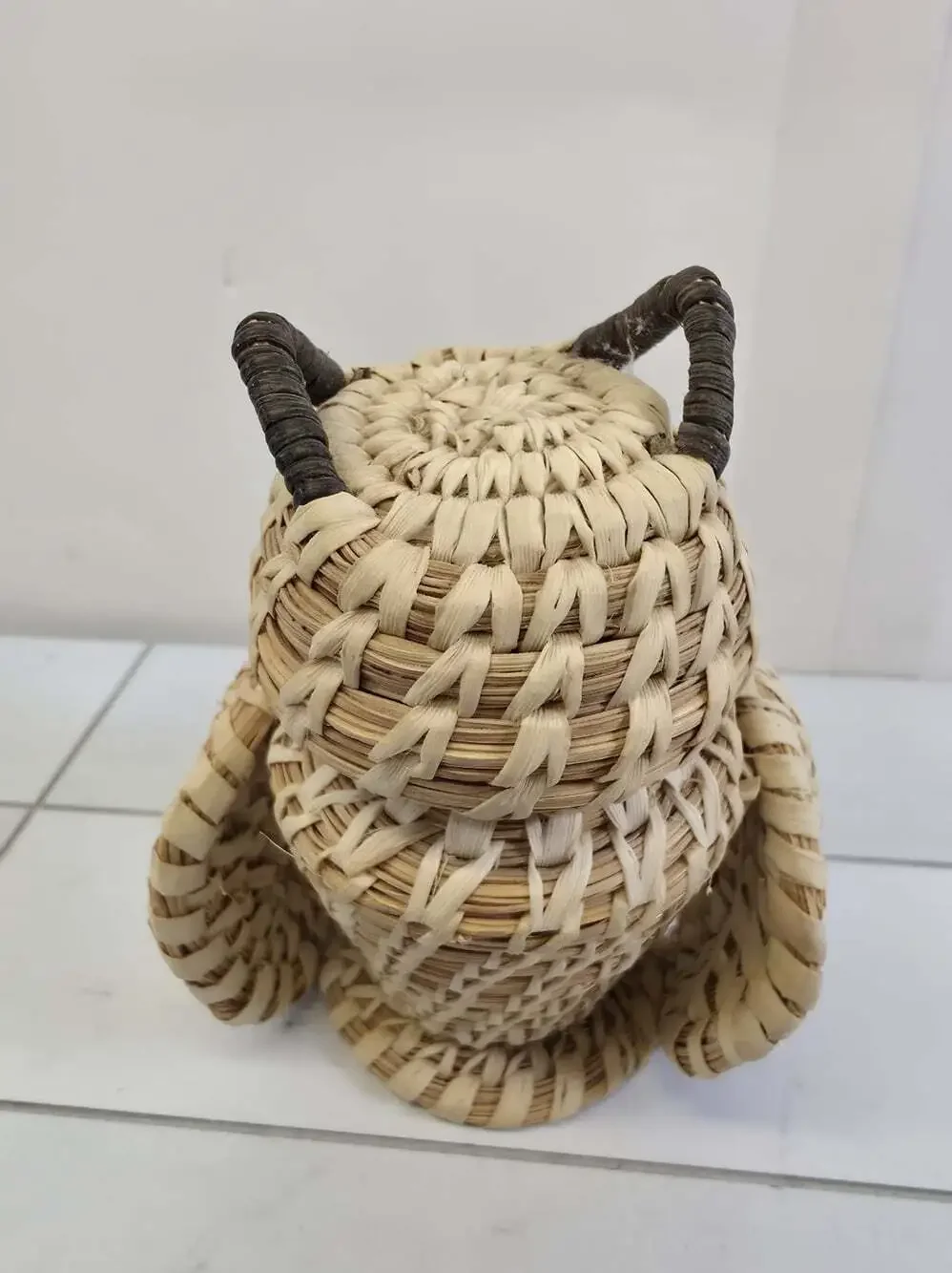 TOHONO O'ODHAM PAPAGO NATIVE AMERICAN OWL EFFIGY BASKET BIRD VTG Weaving
